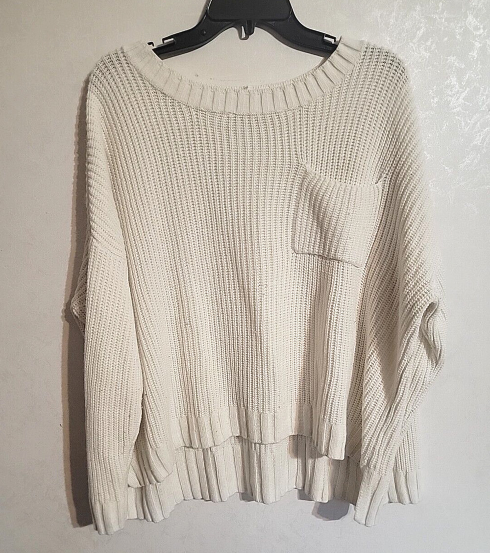 Arizona Women Sweater Chest Pocket sz XXL Cable Knit NEED SWEATER SHAVER